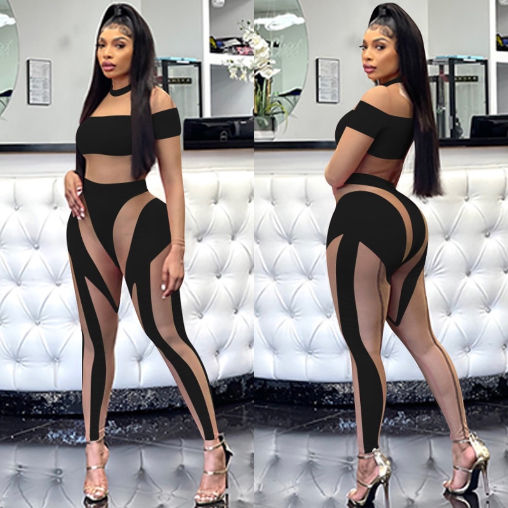 black/nude body suit